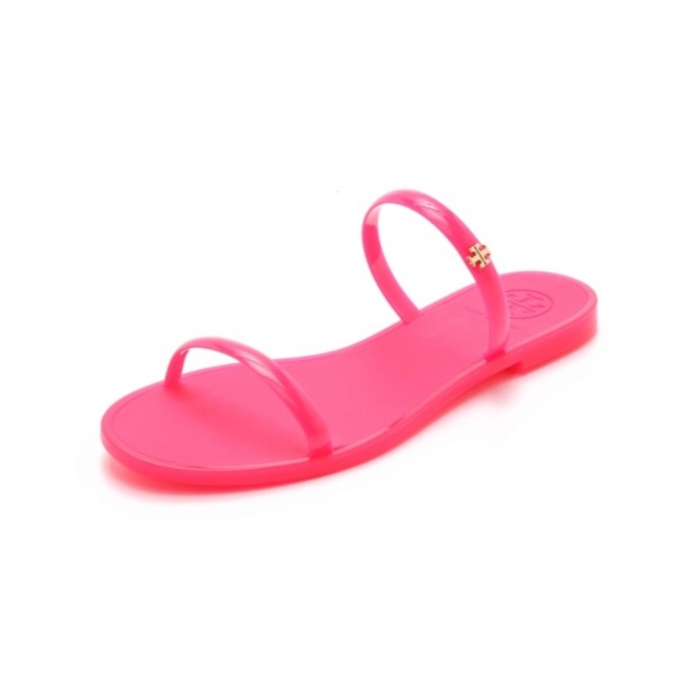 SALE! Tory Burch Hot Pink Jelly Slide Sandals, 8